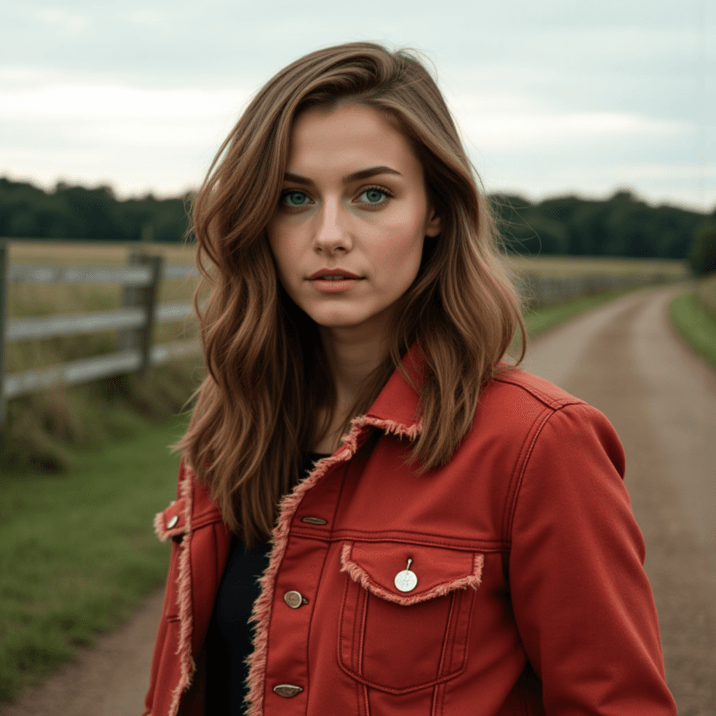 Сельский портрет с AI: Деним и Вечерний Свет