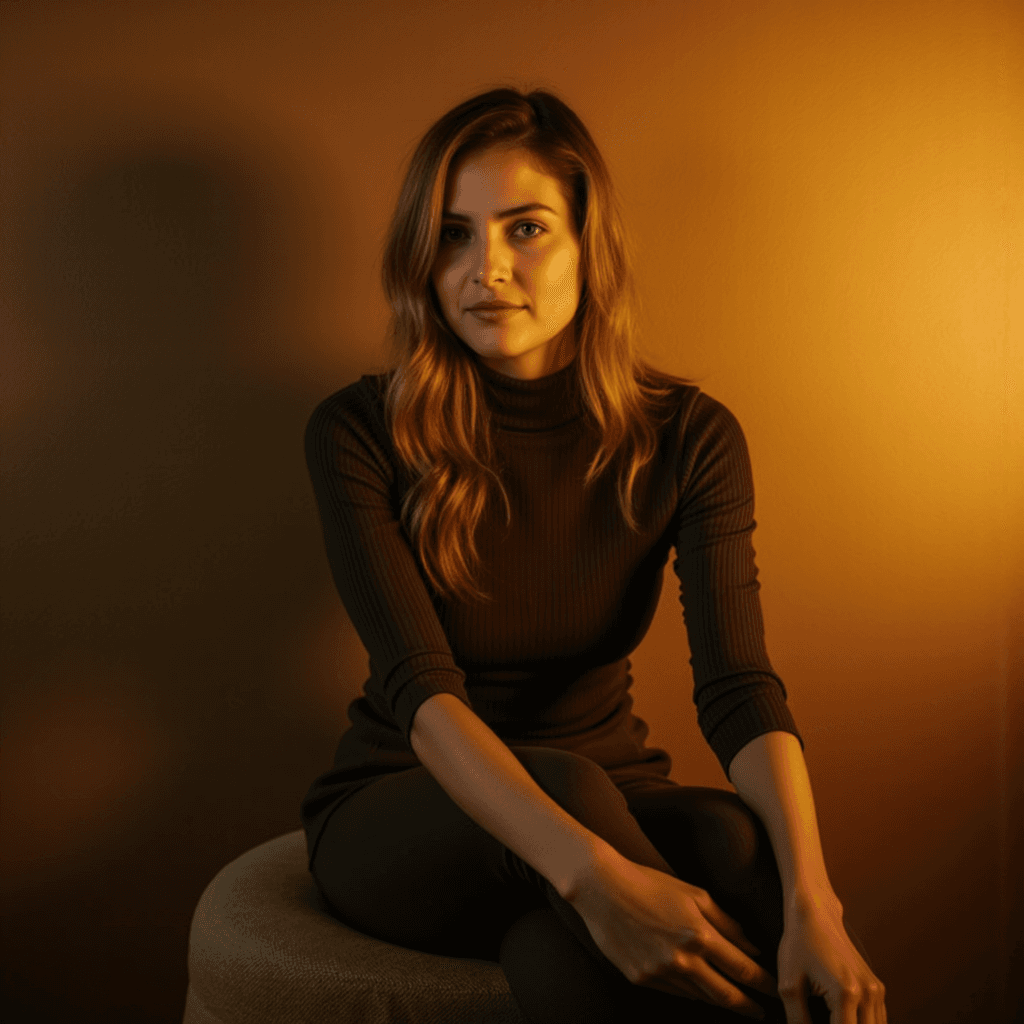 AI-Портрет в Студии: Теплый Кинообраз