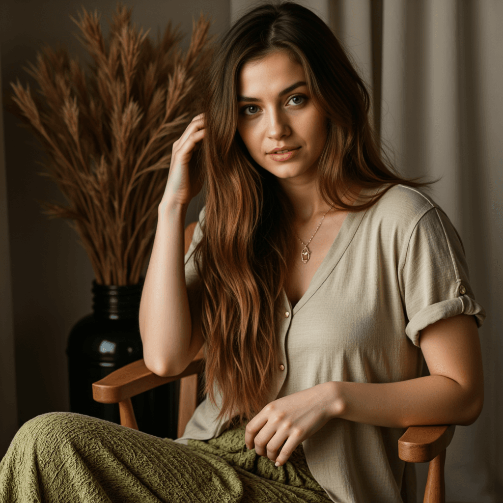 AI-Портрет: Бохо в Студии. Утро, Тени