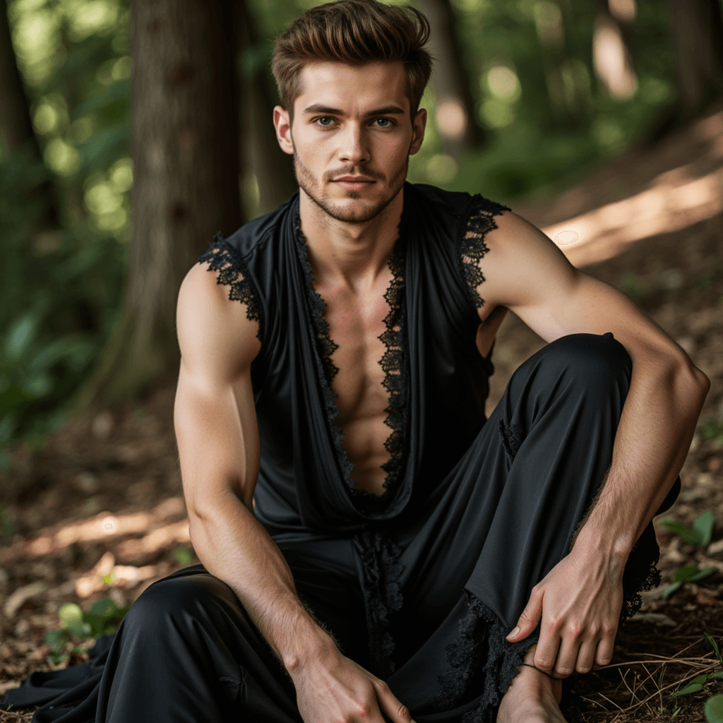 AI Мужской Портрет в Драме Света: Меланхолия