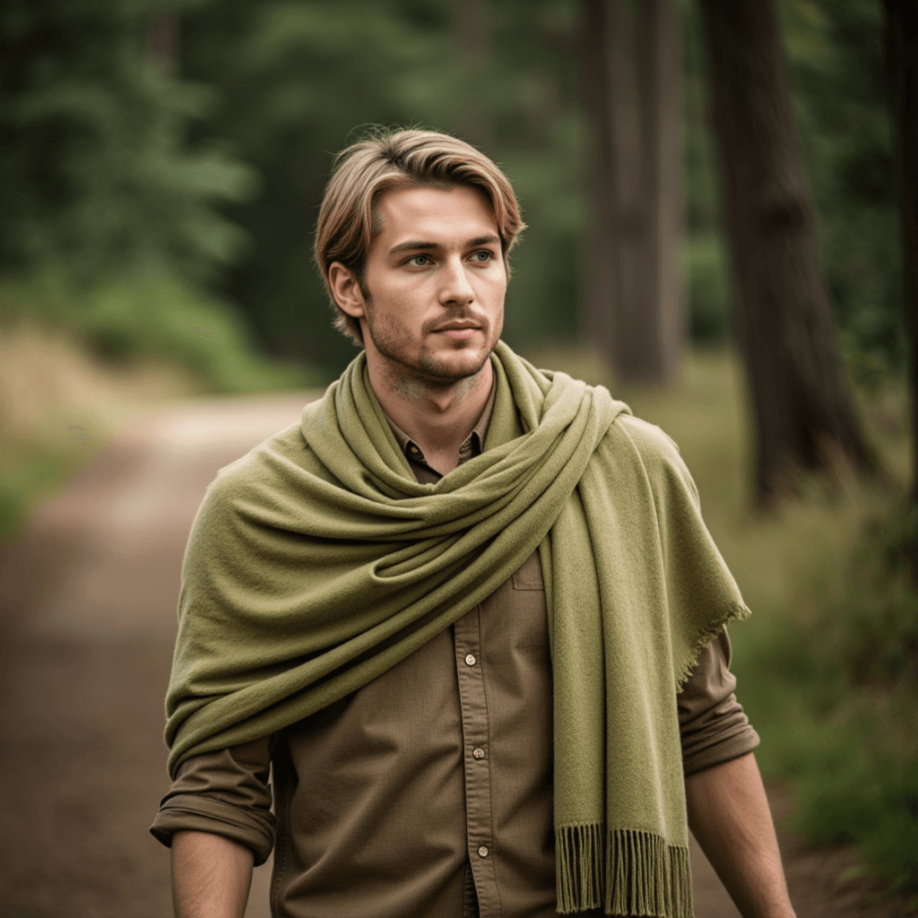 ИИ: Загадочный Одинокий Мужчина на Природе