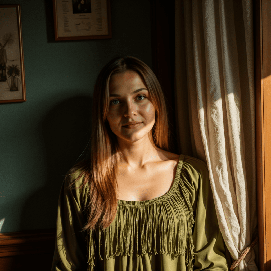 AI Фото: Ретро Шик 20-х (Olive & Fringe)