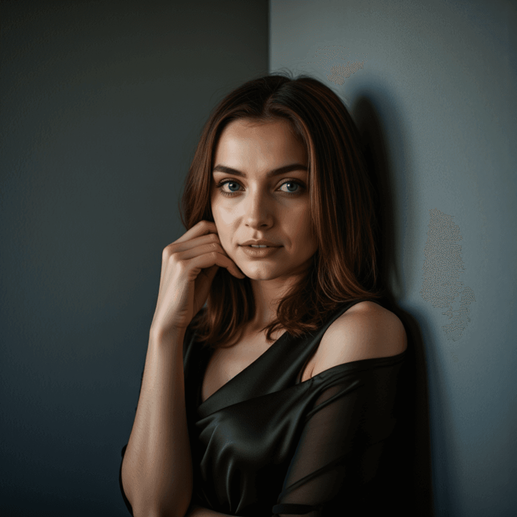 ИИ-Портрет: Сдержанная Элегантность в Оливе