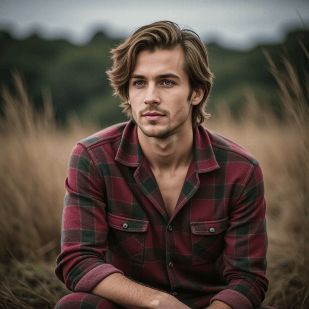 Ай-портрет: Мужчина в пижаме на природе