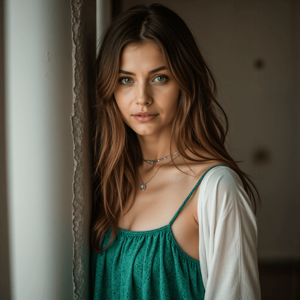 AI-Портрет: Богема в Изумруде – 50mm Мечты