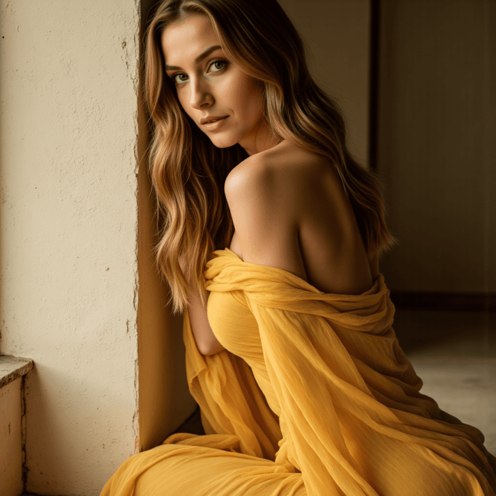 Искусство ИИ: Золотой Портрет Спокойствия