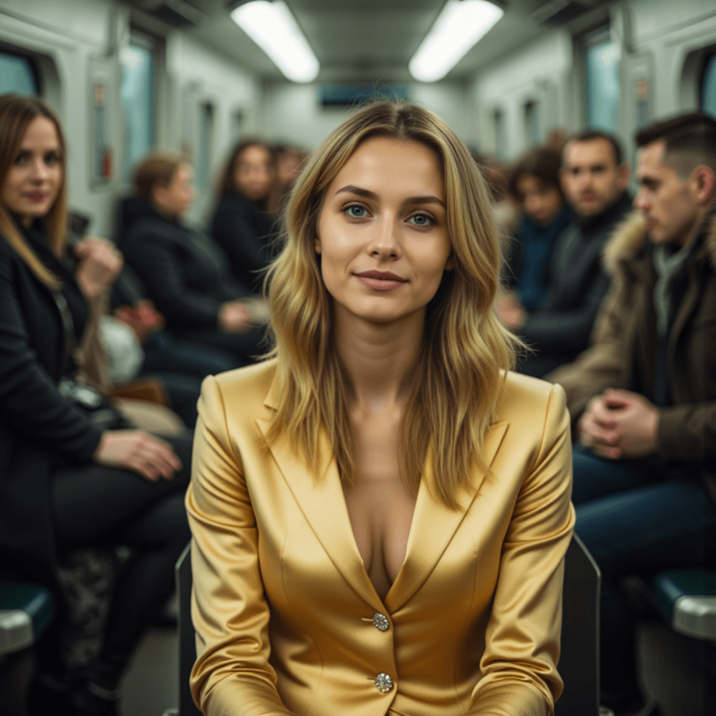 Фотосессия в метро: арт-деко блеск ИИ