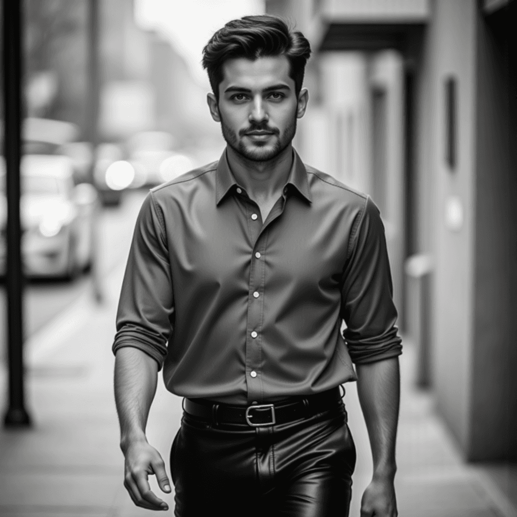 Ч/Б Мужской Портрет: Стиль и Глубина (AI)