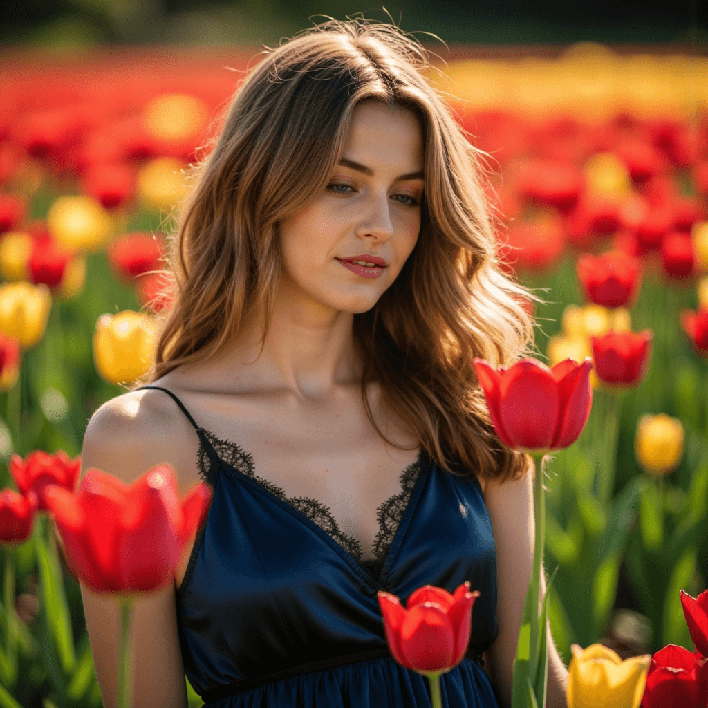 Фотосессия с тюльпанами: Нежное утро