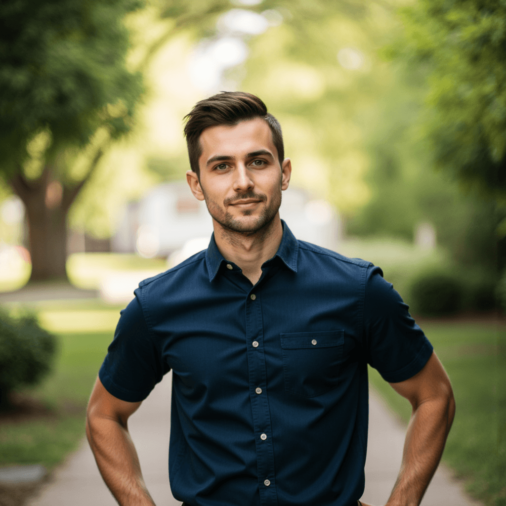 Мужской портрет: Безмятежность и стиль на природе