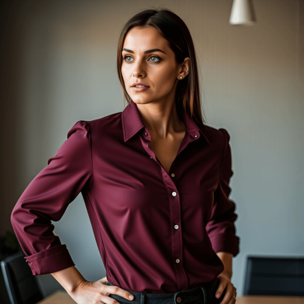 AI Фото: Созерцательный Портрет Бизнес Леди