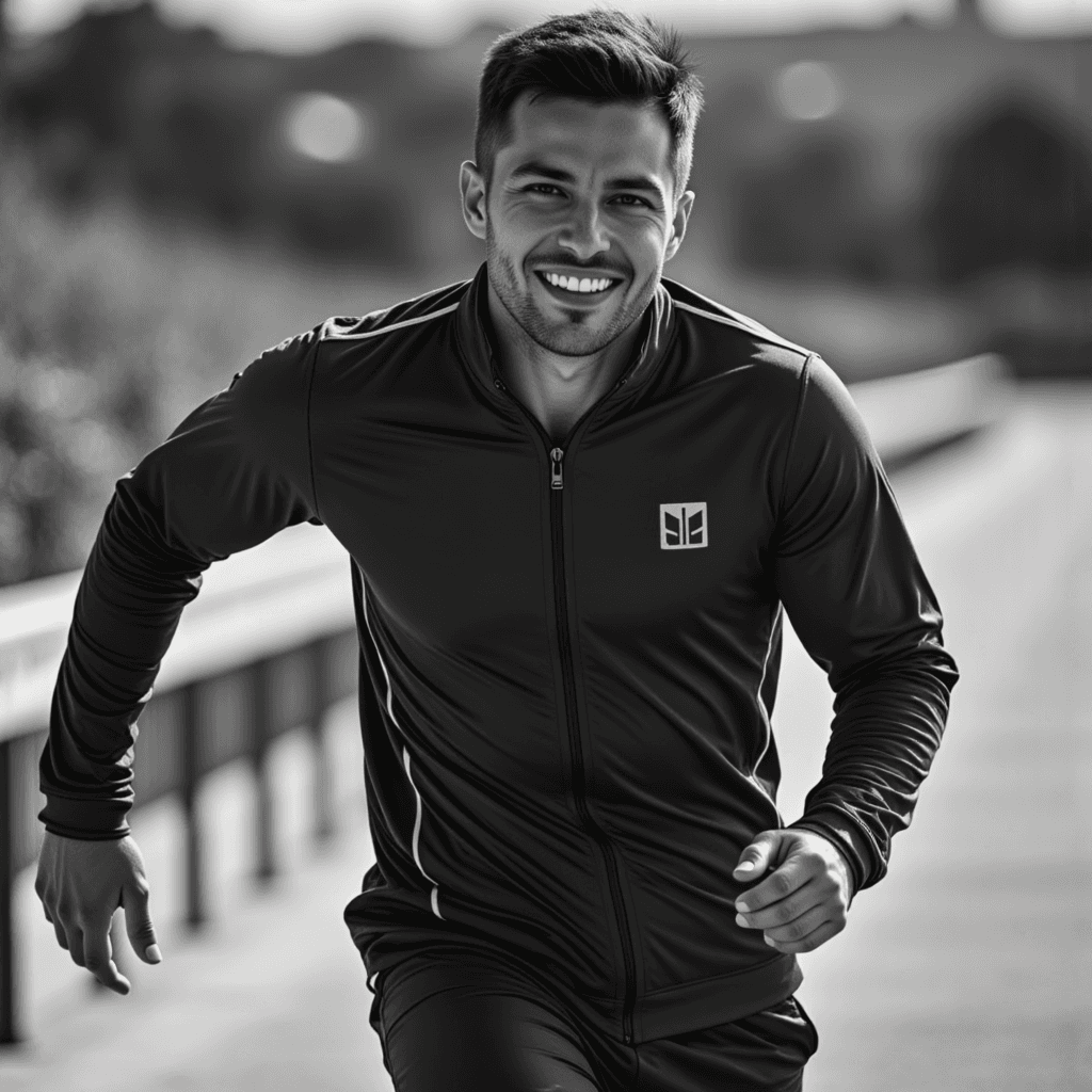 ЧБ Мужской Портрет AI: Спорт и Стиль