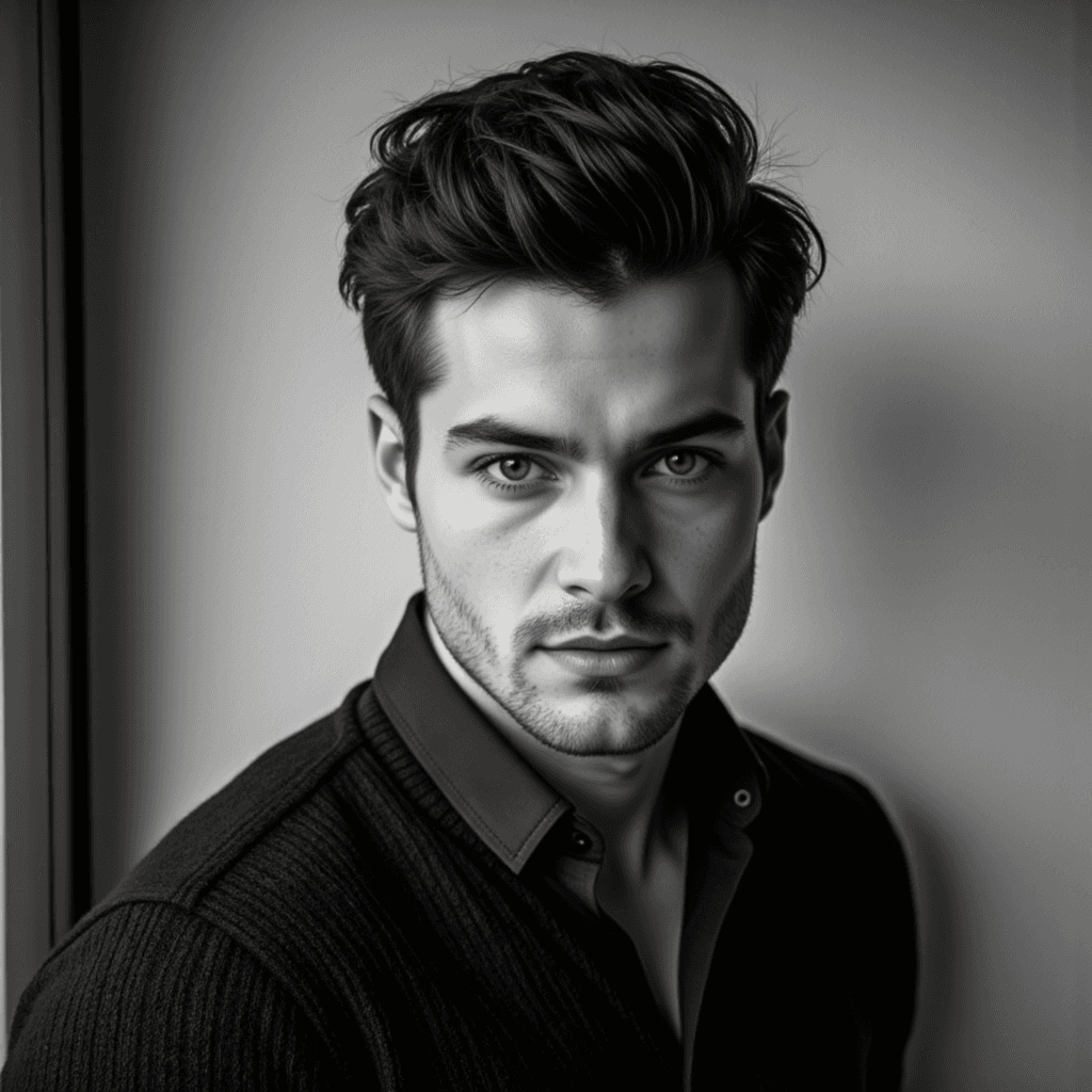 AI-Фото: Ч/Б Мужской Портрет 35мм