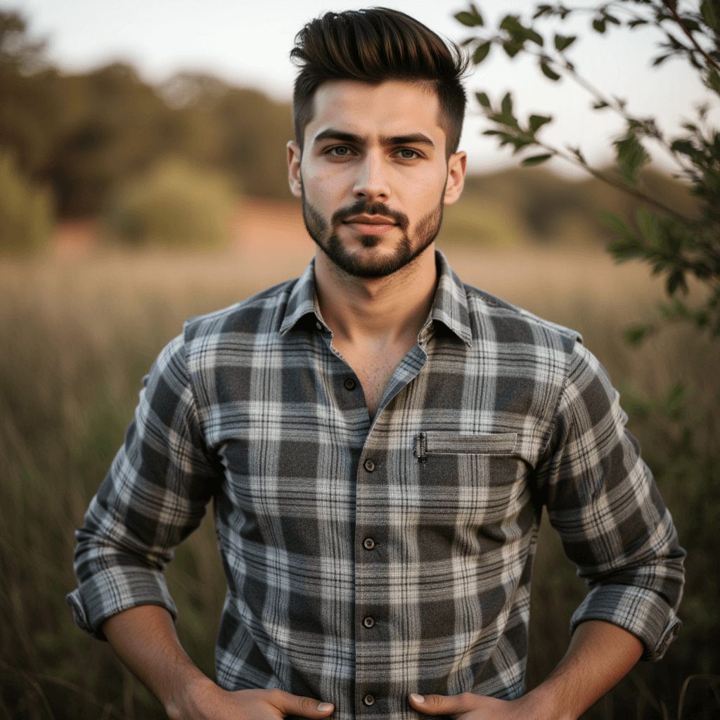 Хипстерский портрет на природе: уверенность