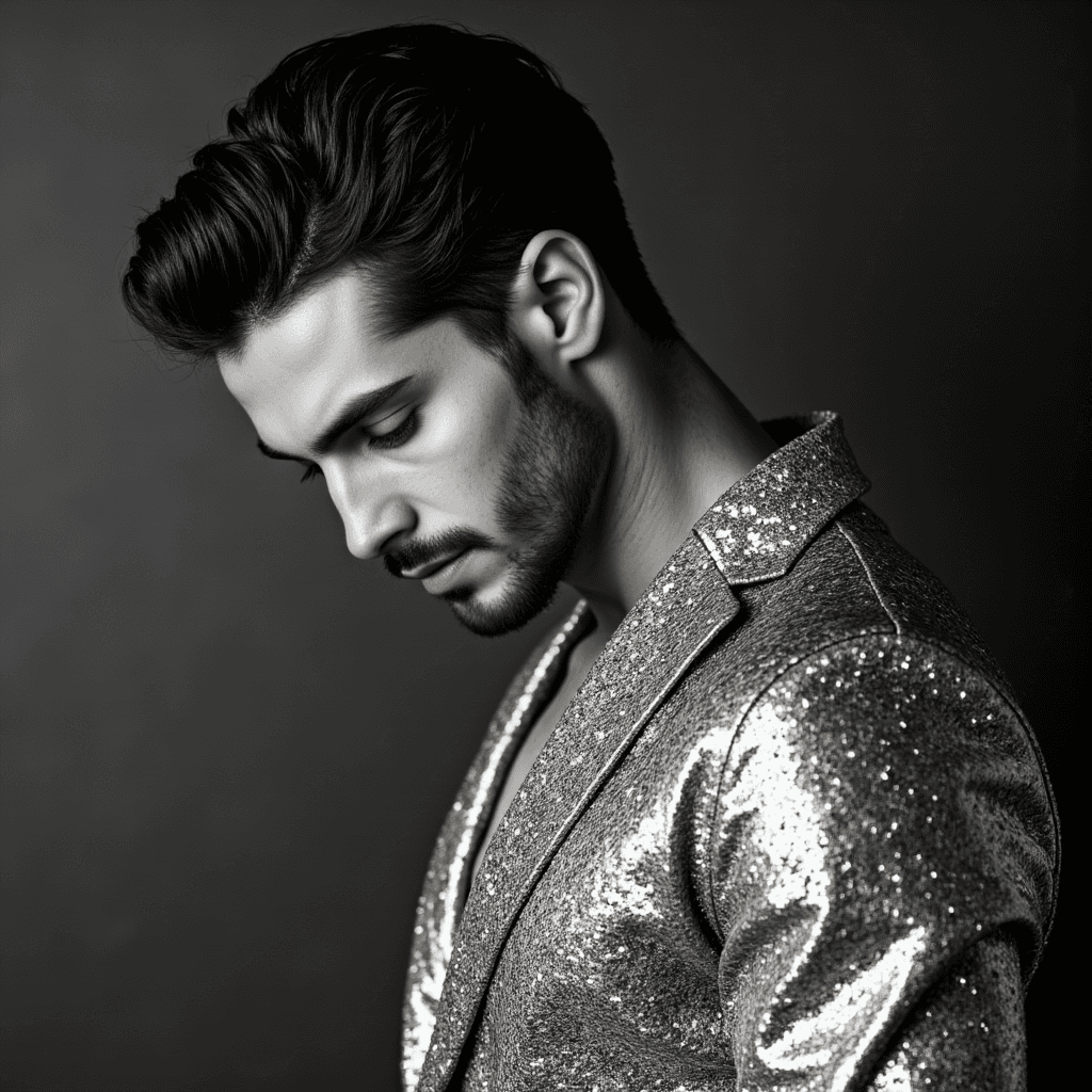 AI Мужской Портрет Ч/Б: Блеск и Сила