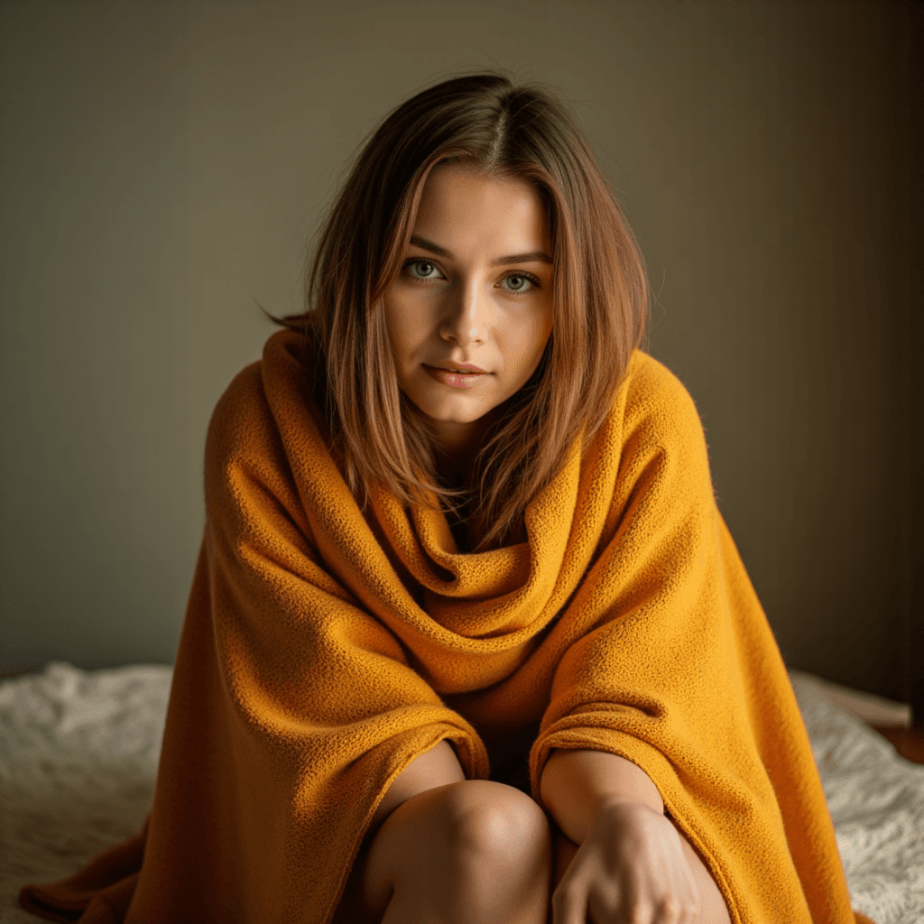 AI Портрет: Созерцание в Ярком Золоте