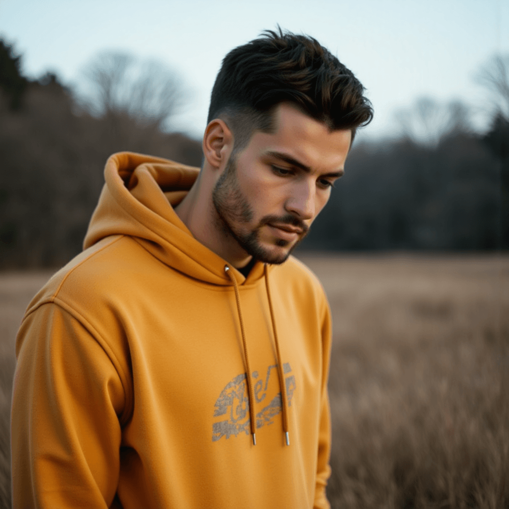 Шикарный мужской портрет 35мм: Золотой Худи