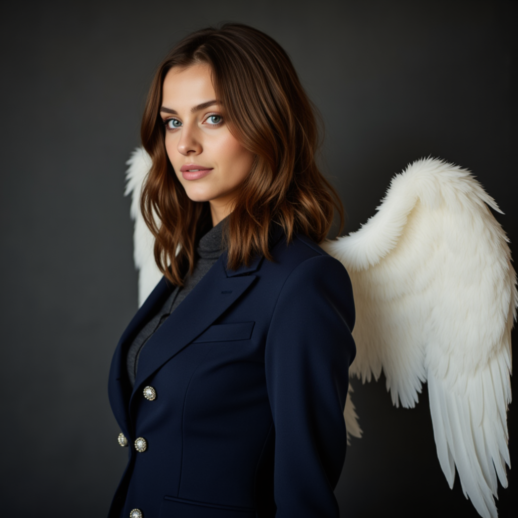 Крылья ангела и Арт-Деко: Нежный портрет (85mm)
 - Фотосессия с нейросетью