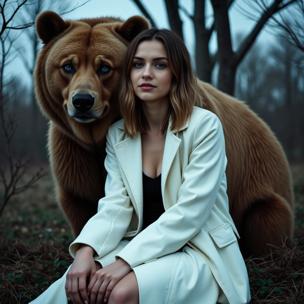 Готика и Медведь: Невероятная Фотосессия - Фотосессия с ИИ AIQA