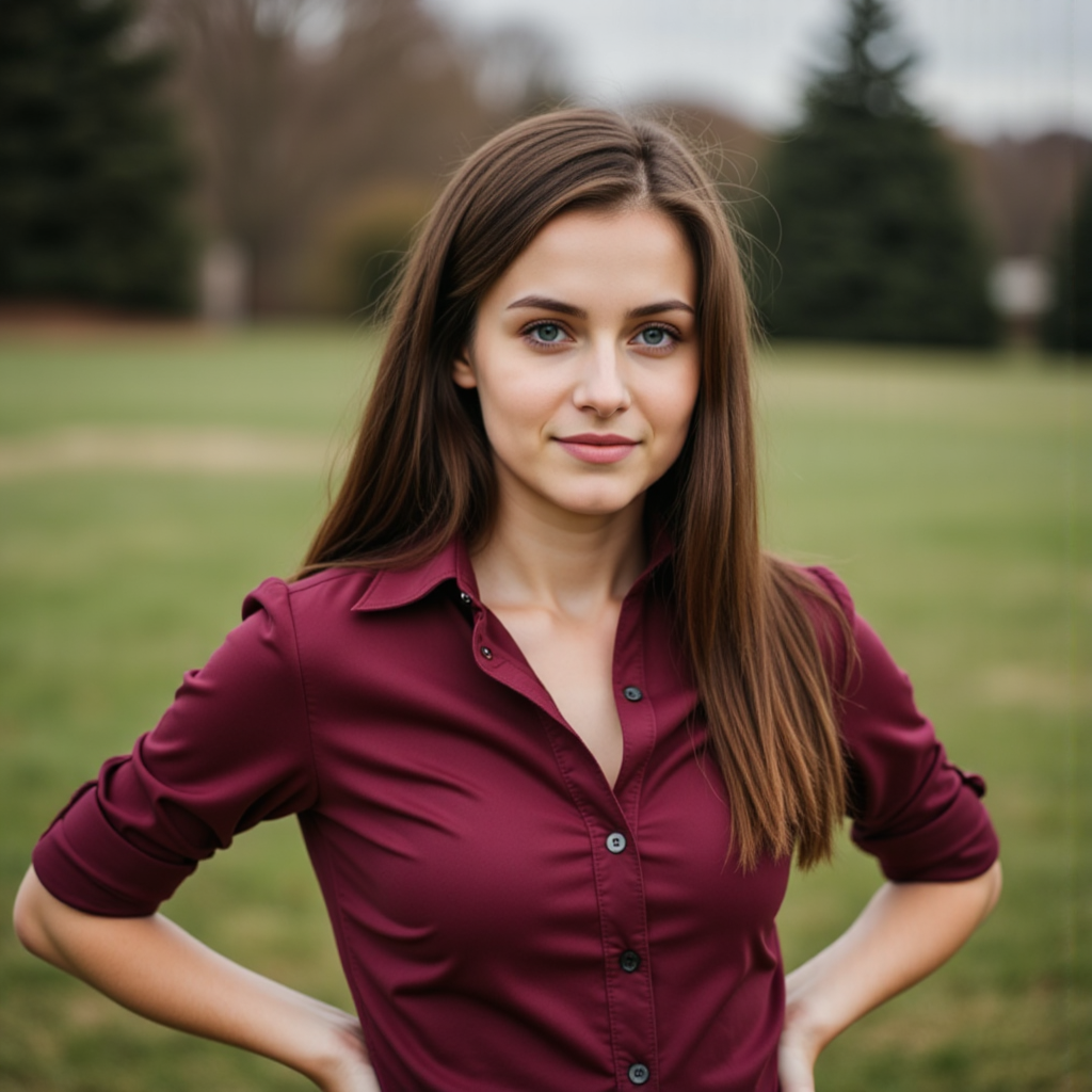 ИИ Фото: Элегантность Preppy Девушки - Фотосессия с нейросетью
