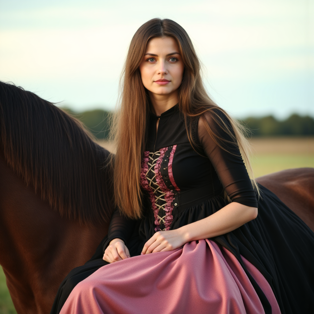Меланхолия и грация: Фотосессия верхом - Фотосессия с нейросетью