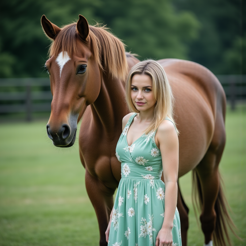 Фотосессия девушка с лошадью: Нежность и Мечта - Фотосессия с нейросетью