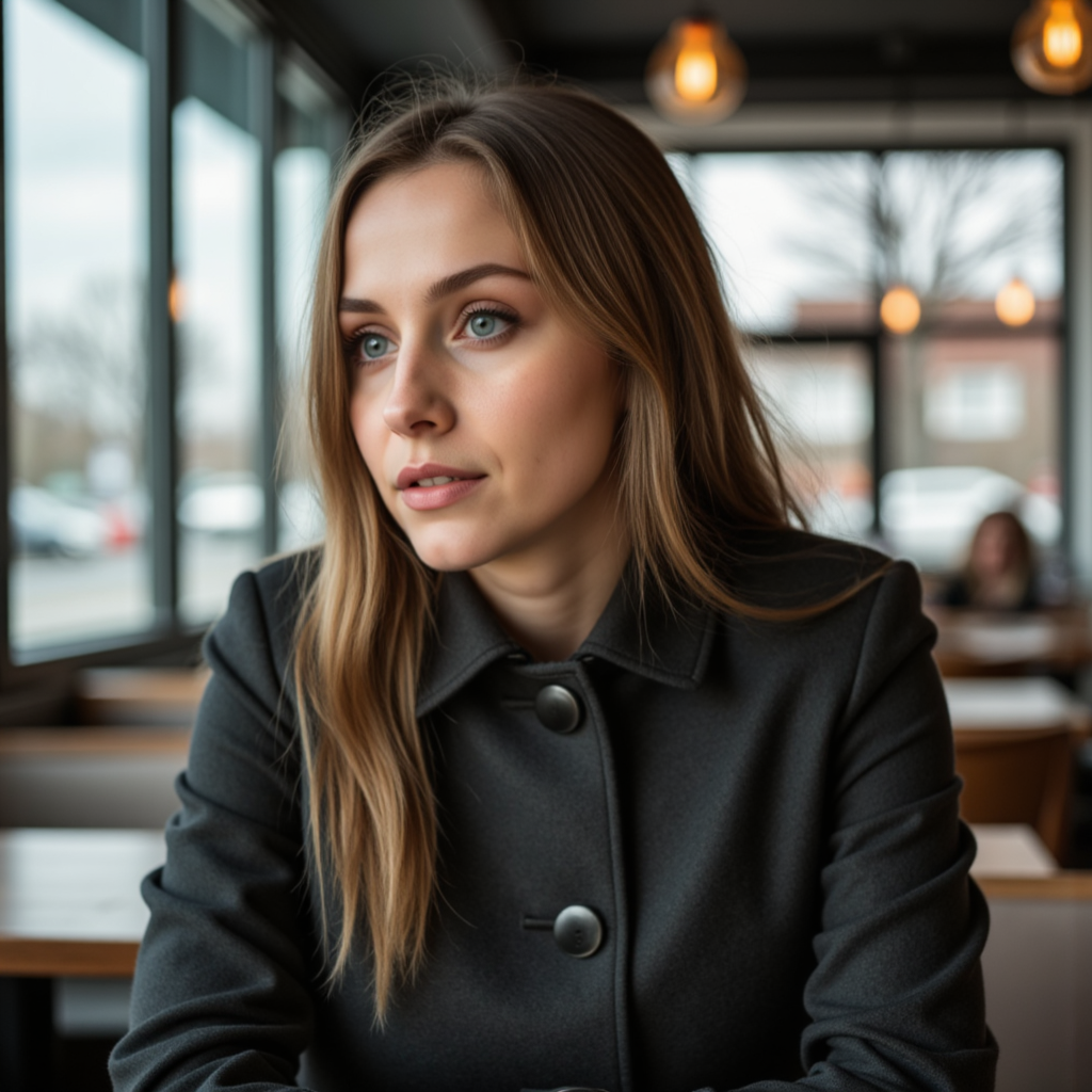 Фото Нейросети: Грусть в Трендкоте 50mm - Фотосессия с нейросетью