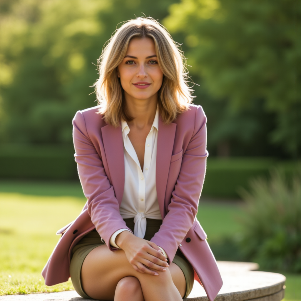 AI Casual Photos: Pink & Khaki Style - Фотосессия с нейросетью