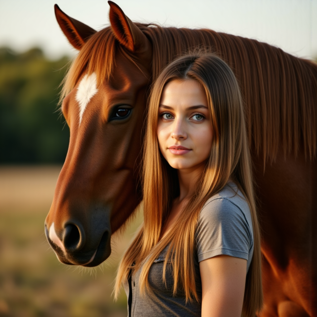 Меланхоличная фотосессия с лошадью: Искусство AI - Фотосессия с нейросетью
