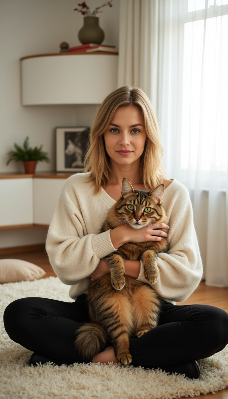 Уютная фотосессия с котиком: Мягкий свет и Nikon Z8
