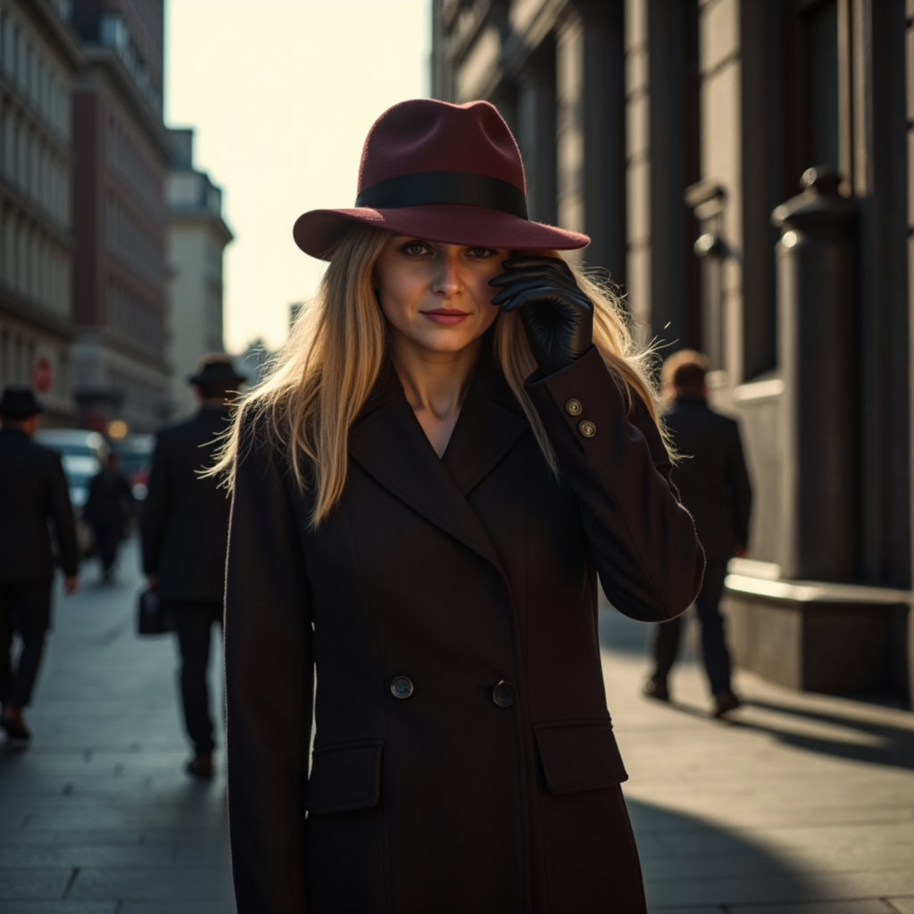 Нуар Меланхолия: Фото AI, Fedora & Тень - Фотосессия с нейросетью