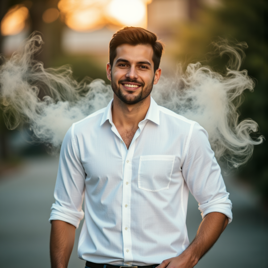Дымовая феерия: Элегантная фотосессия с дымом - Фотосессия с ИИ AIQA
