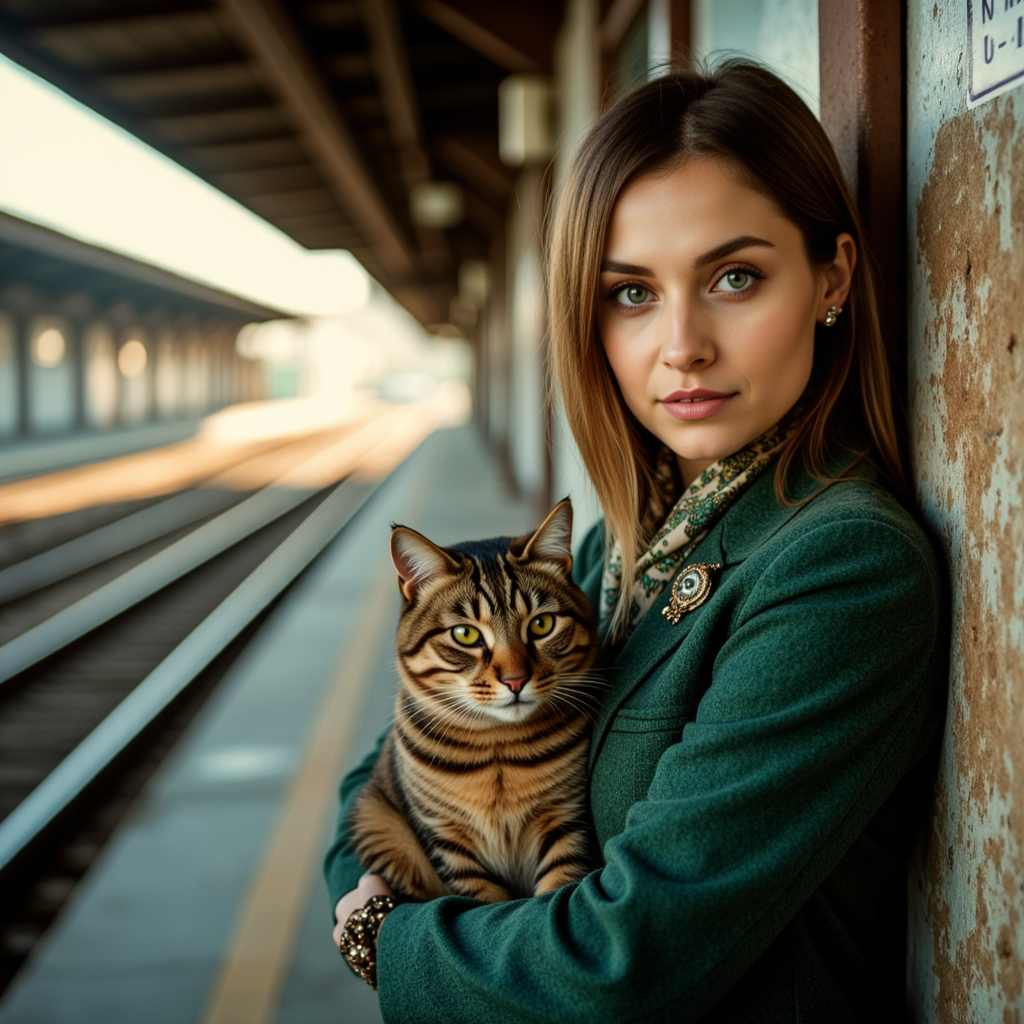Кото-фотосессия: Ретро-образ на вокзале (50мм)
 - Фотосессия с нейросетью