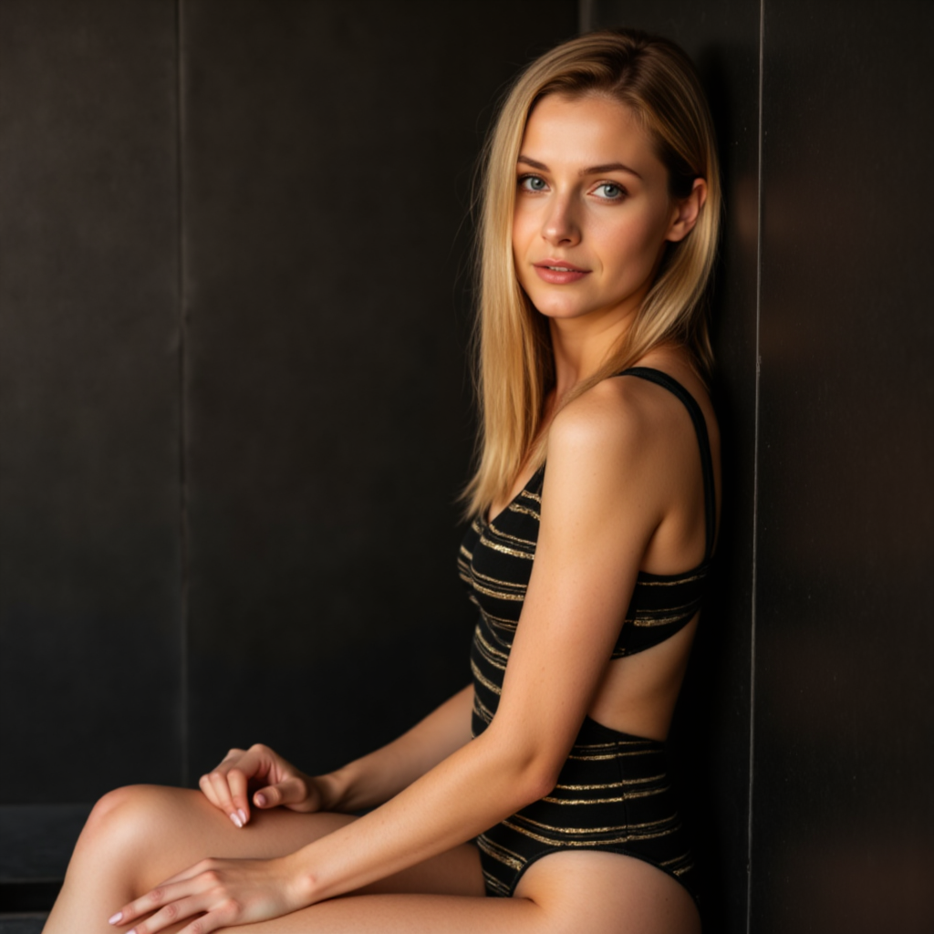 Пляжная фотосессия на черном фоне - Фотосессия с нейросетью