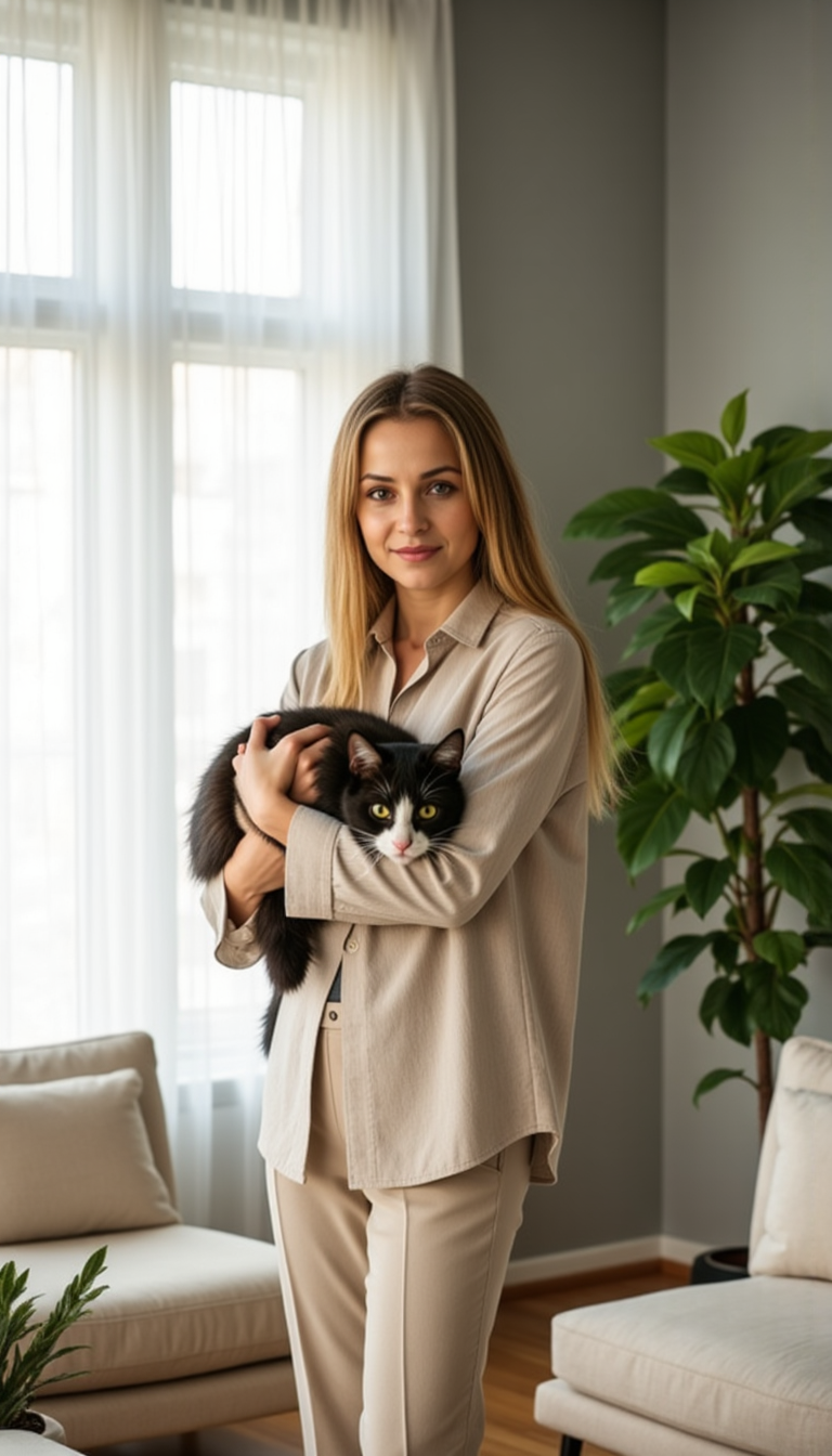 Фотосессия с котиком: Нежный High-Key Портрет
 - Фотосессия с ИИ AIQA
