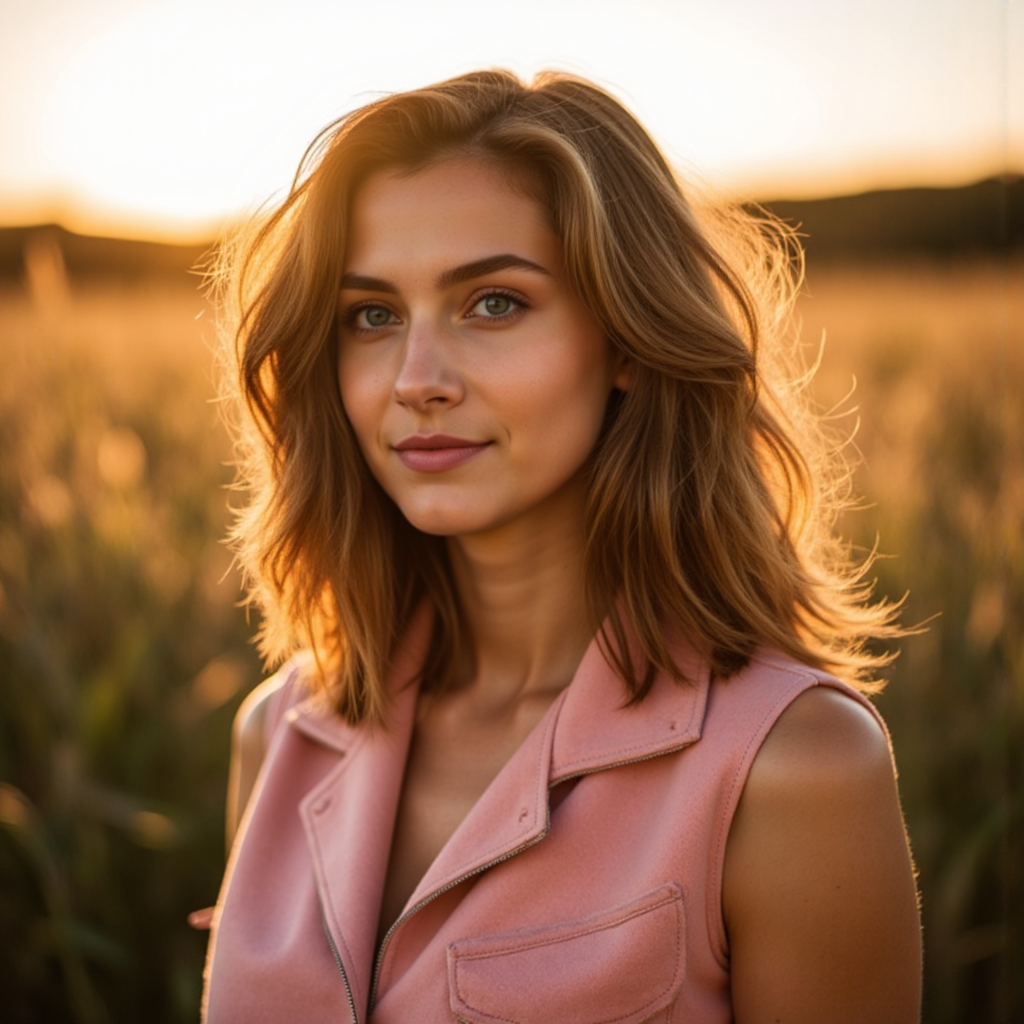 AI-Фотомодель: Золотое Сияние и Стиль