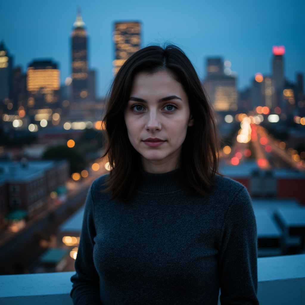 Ночная фотосессия: Девушка, уют и теплый свет
 - Фотосессия с нейросетью