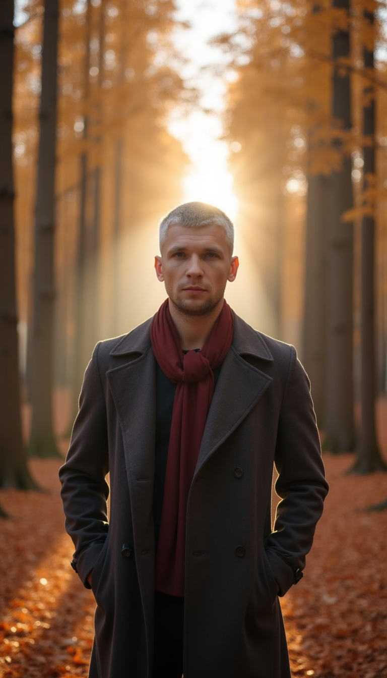 Осенняя фотосессия: Симметрия, свет и киноэффект
