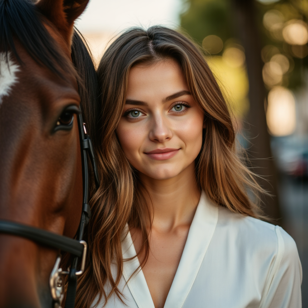 AI Селфи с Лошадью: Шик и Закат - Фотосессия с ИИ AIQA