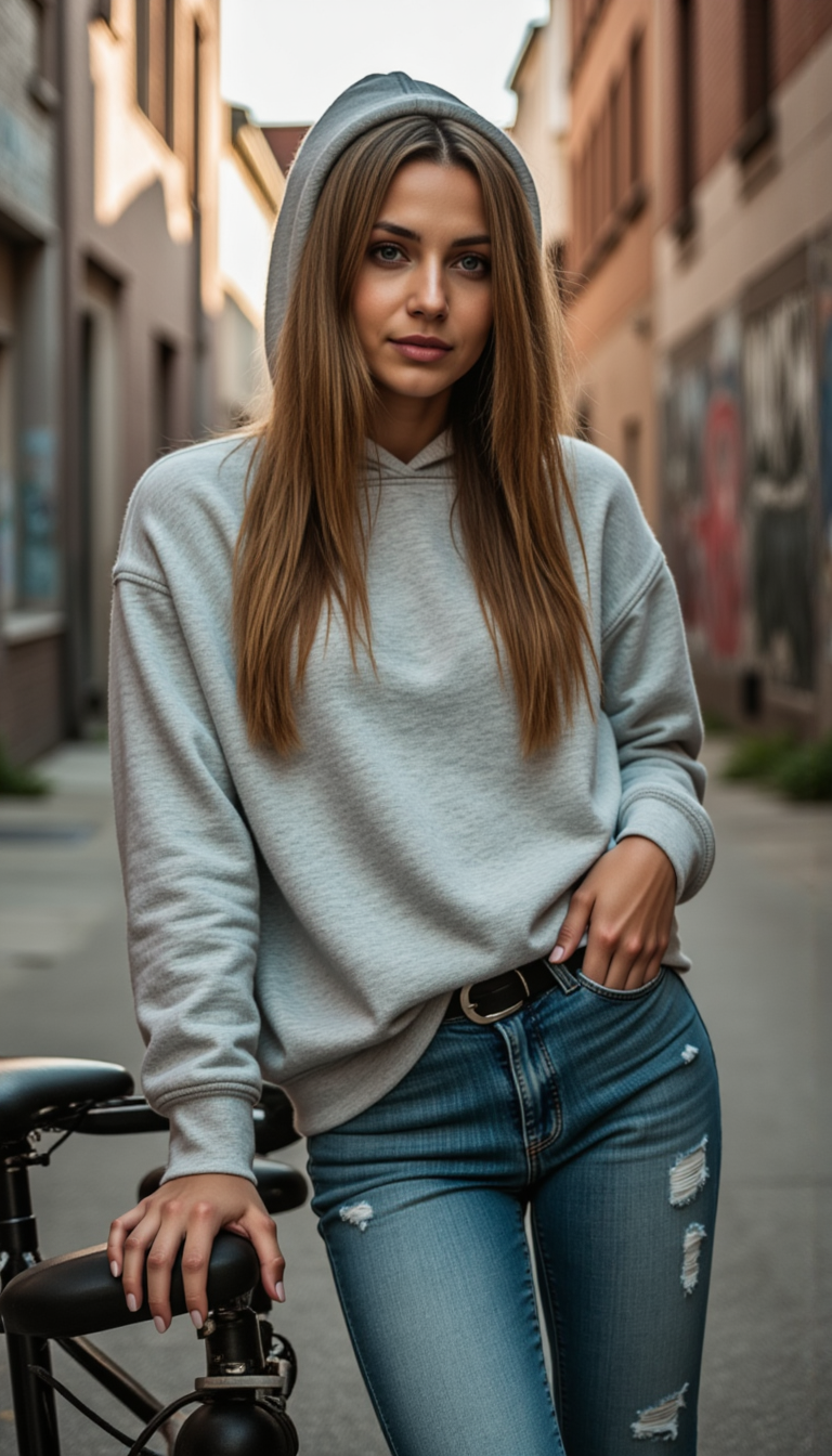 AI Фото: Уличный стиль, Canon R5, Свет и Фокус
 - Фотосессия с нейросетью