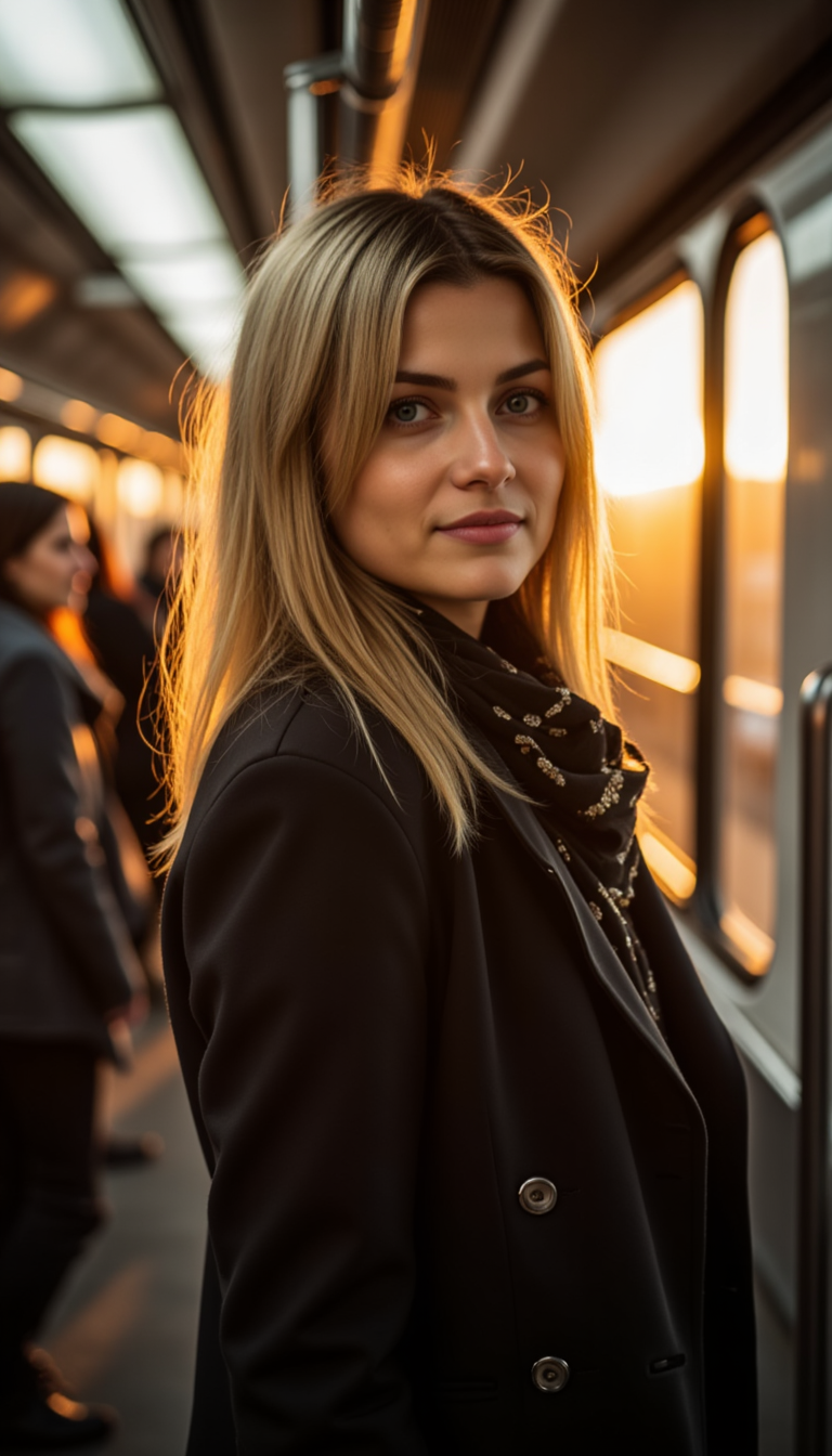 Метро-Фотосессия: Золотой час, Sony A7 IV, Боке
 - Фотосессия с нейросетью