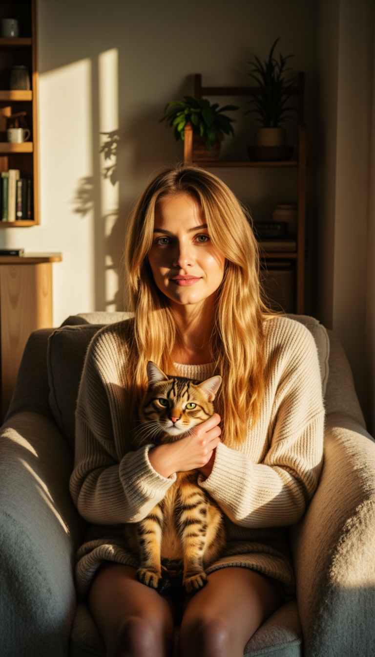Уютная фотосессия с котиком: креатив и Nikon Z9
