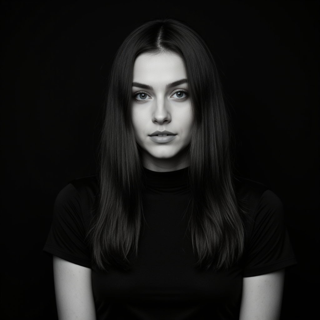 Черно-белая фотосессия: вечер в спальне (moody)
 - Фотосессия с нейросетью