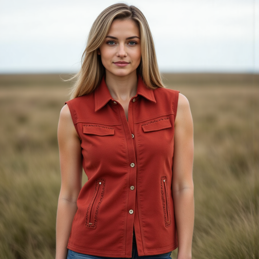Natural Chic: ИИ-фото Кожаный Жилет