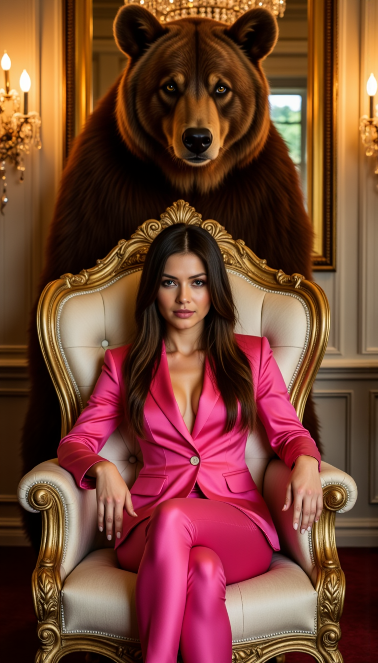 Гламур с Медведем: Дерзкая Фотосессия в Роскоши
 - Фотосессия с нейросетью