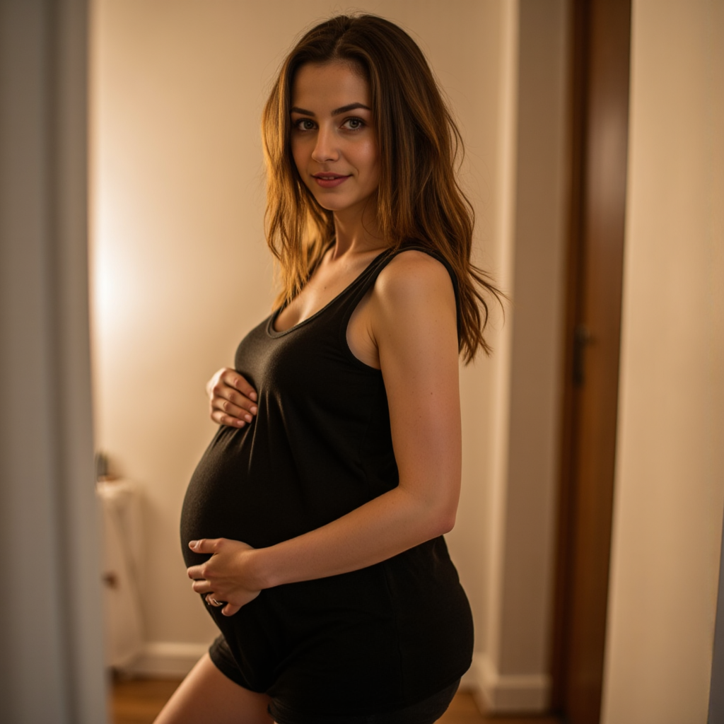 ШИК: Беременная фотосессия в черном - Фотосессия с нейросетью