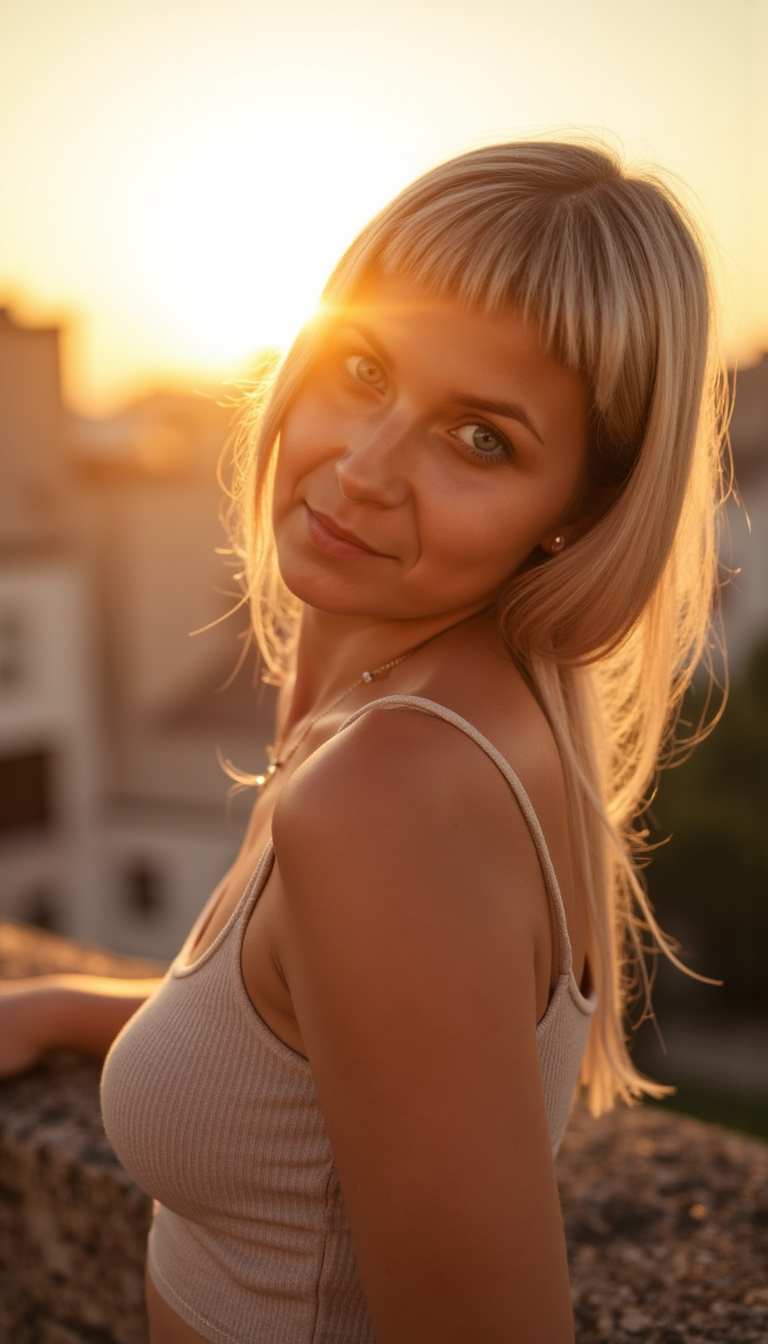 ИИ Фотосессия для соцсетей: Золотой час и стиль!
