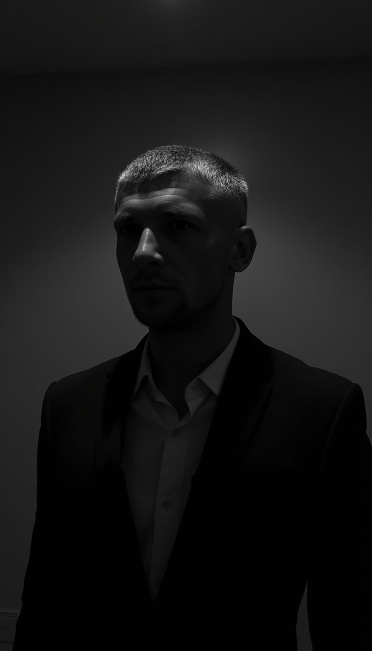 Ч/Б Портрет: Мужчина, Тень, Вина. Canon EOS R6
 - Фотосессия с нейросетью