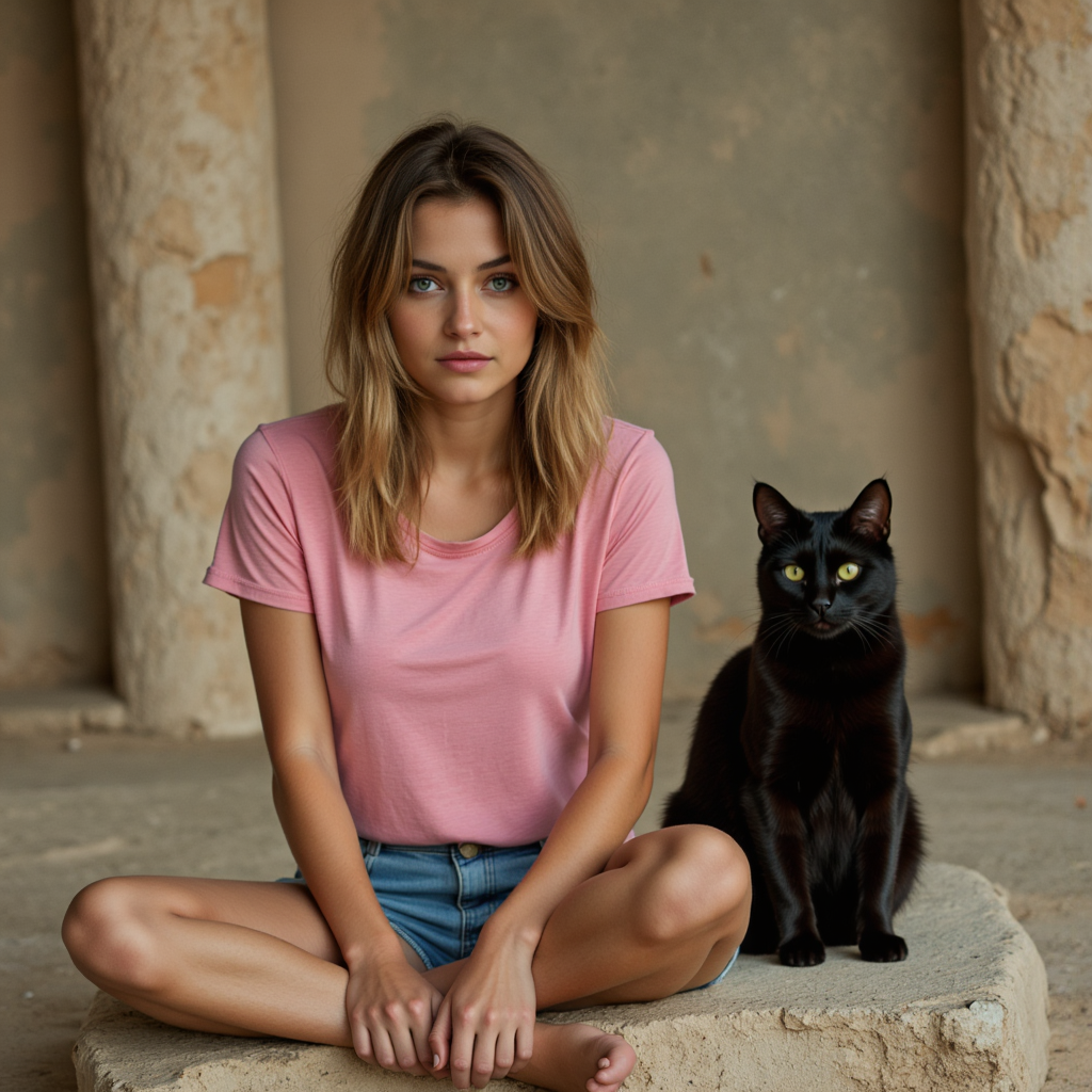 Египет: Хипстер Фото с Кошкой и Меланхолией
 - Фотосессия с нейросетью