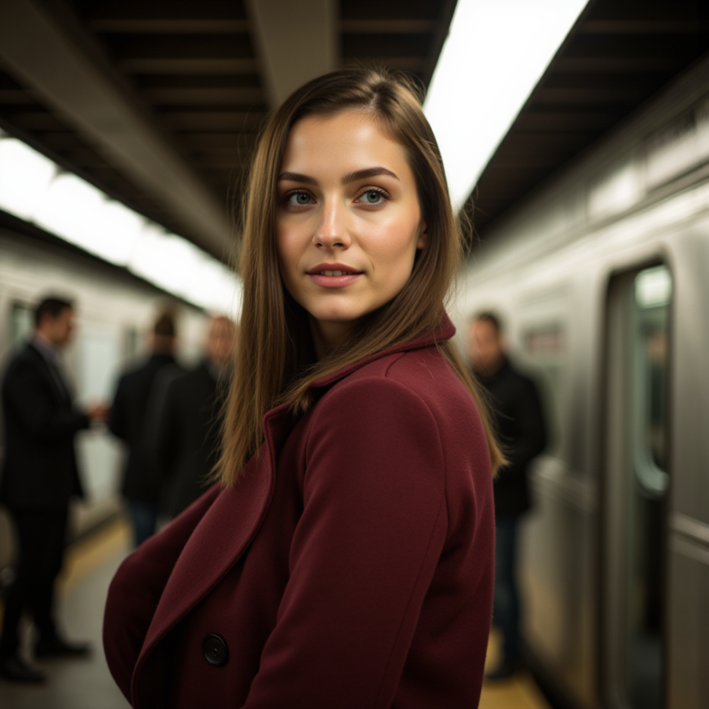 Метро Фото: Девушка в Тречнче (AI) - Фотосессия с нейросетью
